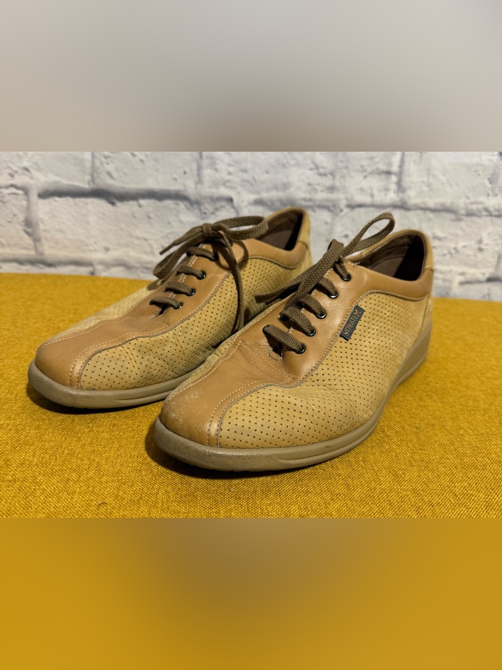 Mephisto Men's Suede Comfort Lace-Up Sneakers in Tan, Size 9